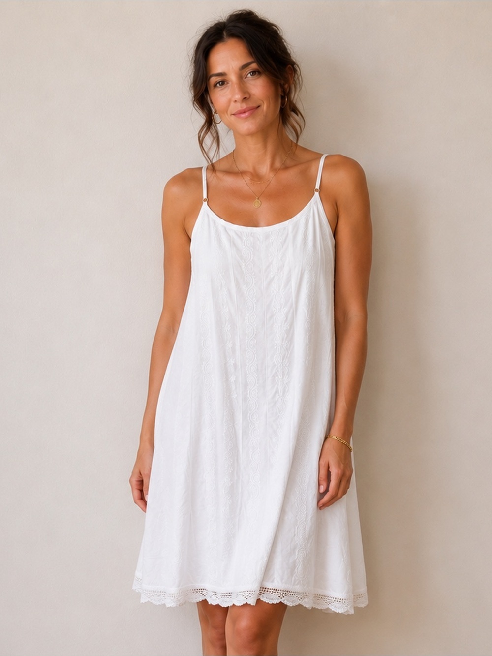 Lauren Ralph Lauren - Embroidered Cotton Sundress - White